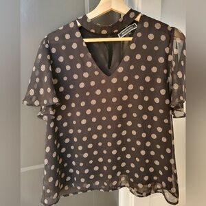 Polka Dot Sheer Black Top
